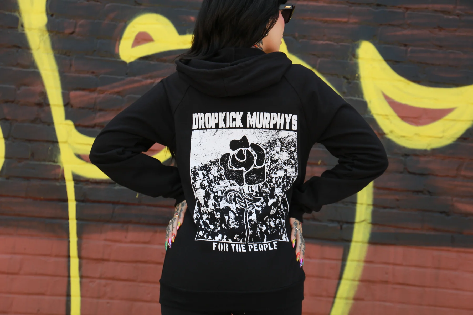 For The People Zip Up Hoodie (Black) - Image 6